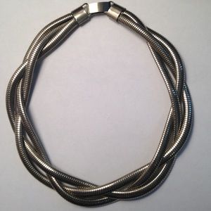 Vintage Braided snake chain collar necklace.